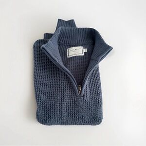 Long Wharf Men's Crew Neck 1/4 Zip Fisherman's Sweater Cotton Blend XXL